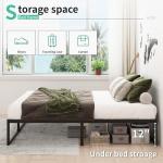 Lutown-Teen 14 Inch Queen Bed Frame Heavy Duty Steel Slat Support Metal Platform Bed Frame Queen Size No Box Spring Needed, Easy Assembly, Black