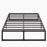 Lutown-Teen 14 Inch Queen Bed Frame Heavy Duty Steel Slat Support Metal Platform Bed Frame Queen Size No Box Spring Needed, Easy Assembly, Black