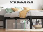 QEROMY Twin Bed Frame - 18 in Sturdy Platform Bed Frame Twin Size, Heavy Duty Metal Bed Frame No Box Spring Needed, Quick & Easy Assembly, No Noise, Black