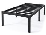 QEROMY Twin Bed Frame - 18 in Sturdy Platform Bed Frame Twin Size, Heavy Duty Metal Bed Frame No Box Spring Needed, Quick & Easy Assembly, No Noise, Black
