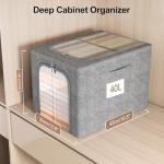 GoMaihe Clothes Storage Bin with Metal Frame: 6-Pack Stackable Closet Storage Bin with Lid & Clear Window, Sweater Boxes Storage for Closet Bedding Clothing Storage Organizer 40L