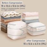 DIMJ Compression Storage Bags 6 Pack - Blanket Storage Bags with Window Zipper, Ultra Space Saving Self Compression Organizer for Puffer Jacket, Bedding, Lightweight Comforter Duvet, Sweater