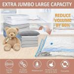 8 Pack XXL Jumbo Vacuum Storage Bags, Extra Large Vacuum Seal Bags for Comforters, Bedding, Blanket Storage, Giant Space Saver Bags for Huge Stuffed Toy(47.2x35 in)