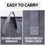 SpralSail Clothes Storage Bags, Closet Organizers and Storage Containers for Clothes, Bedding & Blankets, Foldable Bedroom Organization Solution with Window, Handles & Zippers - 4 Pack,Grey