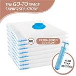 8 Pack XXL Jumbo Vacuum Storage Bags, Extra Large Vacuum Seal Bags for Comforters, Bedding, Blanket Storage, Giant Space Saver Bags for Huge Stuffed Toy(47.2x35 in)