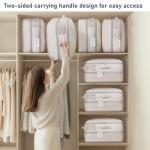 DIMJ Compression Storage Bags 6 Pack - Blanket Storage Bags with Window Zipper, Ultra Space Saving Self Compression Organizer for Puffer Jacket, Bedding, Lightweight Comforter Duvet, Sweater