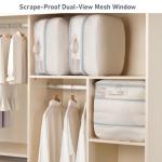 DIMJ Compression Storage Bags 6 Pack - Blanket Storage Bags with Window Zipper, Ultra Space Saving Self Compression Organizer for Puffer Jacket, Bedding, Lightweight Comforter Duvet, Sweater