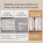 DIMJ Compression Storage Bags 6 Pack - Blanket Storage Bags with Window Zipper, Ultra Space Saving Self Compression Organizer for Puffer Jacket, Bedding, Lightweight Comforter Duvet, Sweater