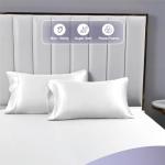 Cloud Fino Silk Satin Bed Linen Set, Queen, Deep Pocket, Gold, 4pcs Including Fitted Sheet & Duvet Cover
