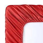 SiinvdaBZX 4Pcs Satin Sheet Set Full Size Ultra Silky Soft Red Orange Satin Full Bed Sheets with Deep Pocket, 1 Fitted Sheet, 1 Flat Sheet, 2 Envelope Closure Pillowcases