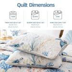 weigelia Coastal Quilt Set Queen Size - Sea Turtle Ocean Print Lightweight Soft Microfiber Summer Comforter with 2 Pillow Cases - Beach Bedding Coverlet Decor for All Seasons, Bedroom & Guest Room