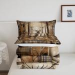 Feelyou Deer Hunting Comforter Set Hunter Themed Bedding Set for Kids Boys Girls Jungle Wild Animal Deer Comforter Soft Quilt Set King Size