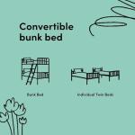 Storkcraft Caribou Bunk Bed Twin Over Twin Bunk Bed (Olive and Natural) - GREENGUARD Gold Certified, Twin Bunk Beds for Kids, Converts to 2 Individual Twin Beds (Mattress not Included)
