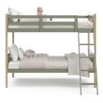 Storkcraft Caribou Bunk Bed Twin Over Twin Bunk Bed (Olive and Natural) - GREENGUARD Gold Certified, Twin Bunk Beds for Kids, Converts to 2 Individual Twin Beds (Mattress not Included)