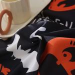 Halloween Duvet Cover Set Queen,3 Pieces Black Skull Pumpkin Comforter Cover Set with 2 Pillowcases Ghost Festival Themed Bedding Set Queen90 x90(Not Comforter)