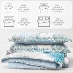 Tritard Coastal Comforter Set Queen Size 3 Piece, Soft Beach Themed Comforter, Ocean Nautical Lightweight Bedding Sets for All Seasons, (1 Reversible Comforter and 2 Pillow Shams), 90''x90'', C1