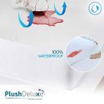 PlushDeluxe Premium Bamboo Mattress Protector – King Size, Waterproof, & Ultra Soft Breathable Noiseless Washable Bed Mattress Cover for Comfort & Protection - White