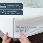 SafeRest Waterproof Queen Size Mattress Protector - Fitted with Stretchable Pockets - Machine Washable Cotton Mattress Cover for Bed