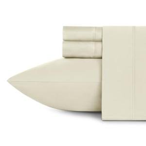 California Design Den King Sheets - Luxury 600 Thread Count 100% Sateen Bed Sheets Set, Extra Deep Pocket, Hotel Quality, Better Than Egyptian Cotton - Ivory