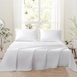Bedlifes 1000 Thread Count 100% Egyptian Cotton King Size Sheets Set - Sateen Soft Silky Breathable Luxury Cooling 4 Pieces (White)