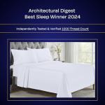 California Design Den King Size Sheets Set - Luxury 1000 Thread Count Sateen, Thick and Natural 100% Cotton Bed Sheets, Deep Pockets, Soft, Breathable and Durable Bedding Set - White