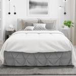 Nestl Dark Grey Bed Skirt Queen Size, Pinch Pleat Queen Bed Skirt, 14" Inch Drop Queen Bedskirt, Hotel Quality Dark Grey Bed Skirts Premium Microfiber Bedskirt for Queen Bed, Dark Grey Queen Bed Skirt