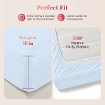 Ashton Sheets 100% Egyptian Cotton King Size Sheet Set - 1000 Thread Count King Size Sheets Set Egyptian Cotton, 4 PC (Light Blue), 16" Deep Pocket, Soft Cooling Sateen Weave Luxury Hotel Bedding Set