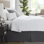 Nestl Dark Gray Bed Skirt Queen Size - 14 Inch Drop - Brushed Microfiber Hotel Quality Pleated Bed Skirt - Shrinkage & Fade Resistant