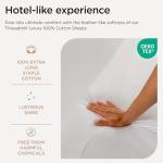 Threadmill Luxury 800 Thread Count King 100% Cotton Sheets - Hotel White Sateen Weave Bed-Sheets, Better Than Egyptian Cotton, 4 Pc Solid Soft Bed Set, Fits 16" Deep Pocket