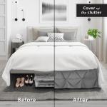 Nestl Dark Grey Bed Skirt Queen Size, Pinch Pleat Queen Bed Skirt, 14" Inch Drop Queen Bedskirt, Hotel Quality Dark Grey Bed Skirts Premium Microfiber Bedskirt for Queen Bed, Dark Grey Queen Bed Skirt