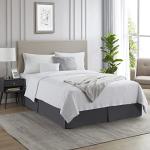 Nestl Dark Gray Bed Skirt Queen Size - 14 Inch Drop - Brushed Microfiber Hotel Quality Pleated Bed Skirt - Shrinkage & Fade Resistant