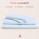 Ashton Sheets 100% Egyptian Cotton King Size Sheet Set - 1000 Thread Count King Size Sheets Set Egyptian Cotton, 4 PC (Light Blue), 16" Deep Pocket, Soft Cooling Sateen Weave Luxury Hotel Bedding Set