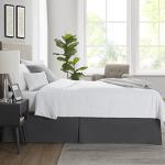 Nestl Dark Gray Bed Skirt Queen Size - 14 Inch Drop - Brushed Microfiber Hotel Quality Pleated Bed Skirt - Shrinkage & Fade Resistant