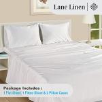 LANE LINEN 100% Egyptian Cotton California King Sheet Sets, Soft & Comfy Luxury Hotel Like Thick Fully Elasticized Bed Sheets, No Pill Fade Resistant Oeko Tex Certfied Cal King Sheets- White