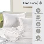 LANE LINEN 100% Egyptian Cotton California King Sheet Sets, Soft & Comfy Luxury Hotel Like Thick Fully Elasticized Bed Sheets, No Pill Fade Resistant Oeko Tex Certfied Cal King Sheets- White