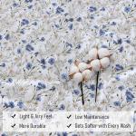 RUVANTI 100% Cotton Full Size Bed Sheets, 4 Pieces, Soft & Breathable Percale Weave Bedding, Deep Pocket 16", Hotel Standard, Crisp Cool Feel, Durable, Perfect Sheet Set Floral, Sweet Pea