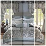 Madison Park 24 Piece Faux Silk Paisley Queen Comforter Set with Matching Curtains, Down Alternative Hypoallergenic - Teal, Queen (90 in x 90 in)