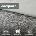Madison Park 24 Piece Faux Silk Paisley Queen Comforter Set with Matching Curtains, Down Alternative Hypoallergenic - Teal, Queen (90 in x 90 in)