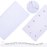 Cloele 3 Pieces Baby Crib Bedding Set- Solid Ruffle Quilted Set Includes Comforter Fitted Sheet Crib Skirt for Boys and Girls - Cute Ruffled Nursery Crib Standard Size Baby Bedding Set White