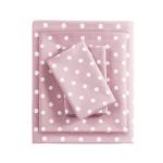 Mi Zone Pink Full Size Sheet Sets Kids Polka Dot Sheets for Girls 100% Cotton Percale Soft Sheet Set, Flat Sheet, Fitted Sheet, Pillowcase, Breathable All Season Bed Set, Fits up to 14" Mattress
