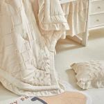 AIKASY The Ruffled Shabby Crib Bedding Set for Girls, Baby Quilted Comforter with Fitted Sheet, Bed Skirt, and Pillowcase.