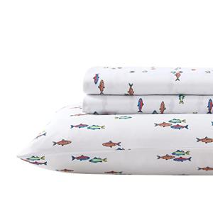 Eddie Bauer Kids - Twin XL Sheets, Stain-Resistant Toddler Bedding with Matching Sham(s), Super Soft, Ideal Boy Room Essentials (Fish Lake White, Twin XL)
