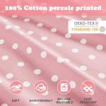 Mi Zone Pink Full Size Sheet Sets Kids Polka Dot Sheets for Girls 100% Cotton Percale Soft Sheet Set, Flat Sheet, Fitted Sheet, Pillowcase, Breathable All Season Bed Set, Fits up to 14" Mattress