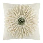 OiseauVoler 3D Sunflower Handmade Throw Pillow Covers Decorative Floral Pillowcases Cushion Covers for Couch Living Room Home Decor Creamy White 18x18 Inches