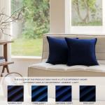 JIAHANNHA Velvet Navy Blue Throw Pillow Covers 18x18 Inches Pack of 2 Soft Decorative Square Cushion Covers for Couch Sofa Bed Livingroom Car,45x45Cm
