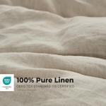 Simple&Opulence 100% Washed Linen Duvet Cover Set with Embroidered,3 Pieces Soft Farmhouse Comforter Set with Button Closure,1 Duvet Cover and 2 Pillowshams(King,Natural Linen)