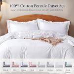 Ella Jayne Duvet Cover Full (3 Pieces), 100% Cotton Percale, Full/Queen, Soft Breathable & Lightweight, Including Full Size Duvet Cover (1 Piece) 90 x 90 Inches with 2 Pillow Shams (White Design)