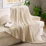 Bedsure 5 PCS Cotton Comforter Set with Waffle Throw Blanket - Soft Breathable Bedding Set for All Seasons, Pink Clay Comforter Full Size, Pillow Shams, White 100% Cotton Blanket, Throw Pillow