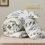 Bedsure Comforter Set King Size - Cute Floral Bedding Comforter Set, 3 Pieces, 1 Soft Reversible Coconut White Botanical Flowers Comforter and Pillow Shams