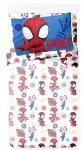 Jay Franco Kids Sheet Set with Fitted, Flat Sheets & Pillow Cover - Ultra-Soft Bedding with Pillowcase for Room Decor, White - Spidey & Friends, 3 Piece Toddler
